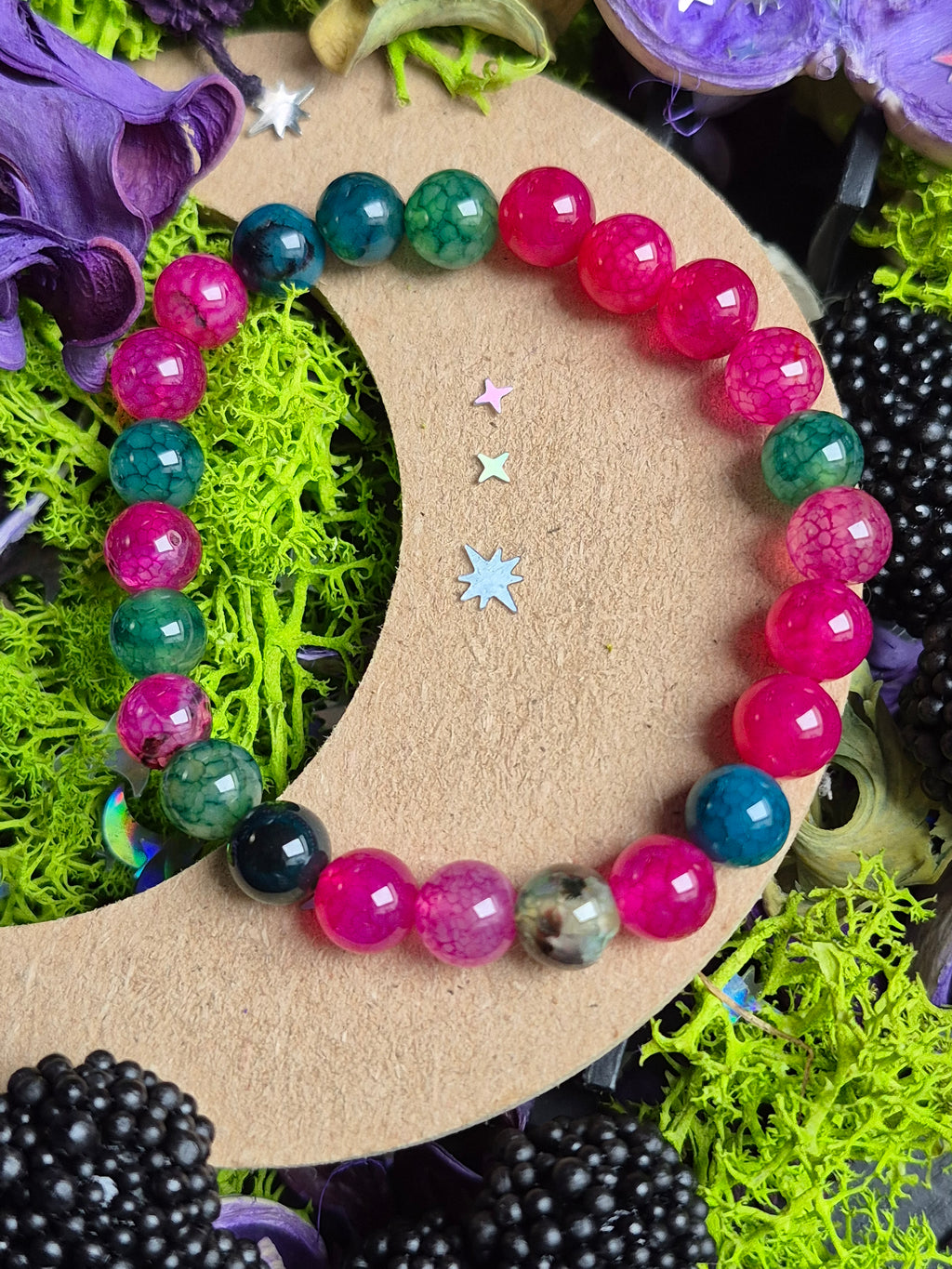Bracelet élastique – Agate teintée  - taille  08 mm