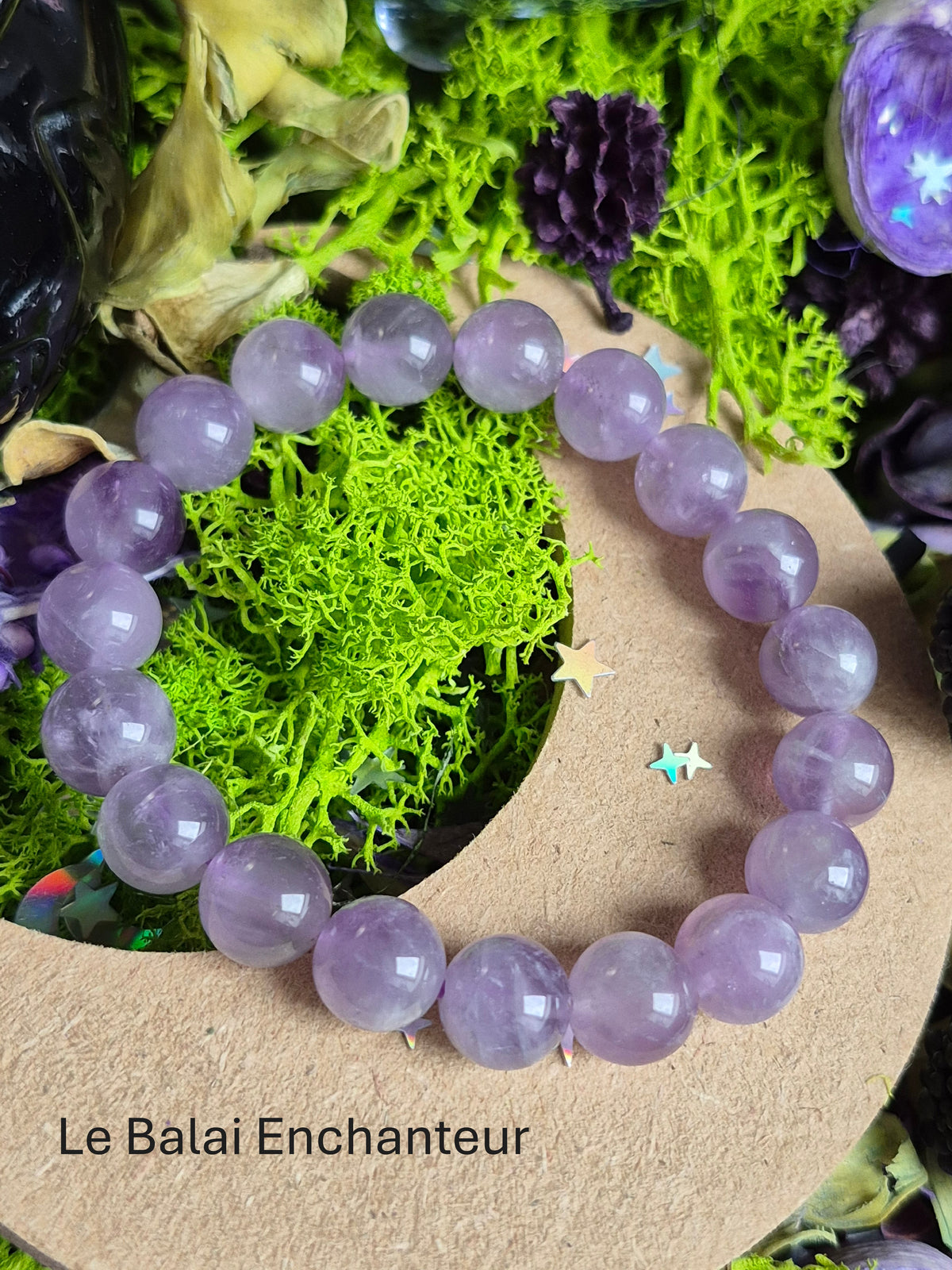 Bracelet élastique – Améthyste 💜 - taille  10 mm