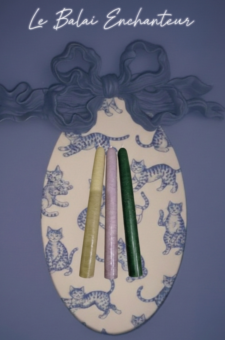 Bougie -hauteur de 20 cm (lin, parme ou vert anglais)