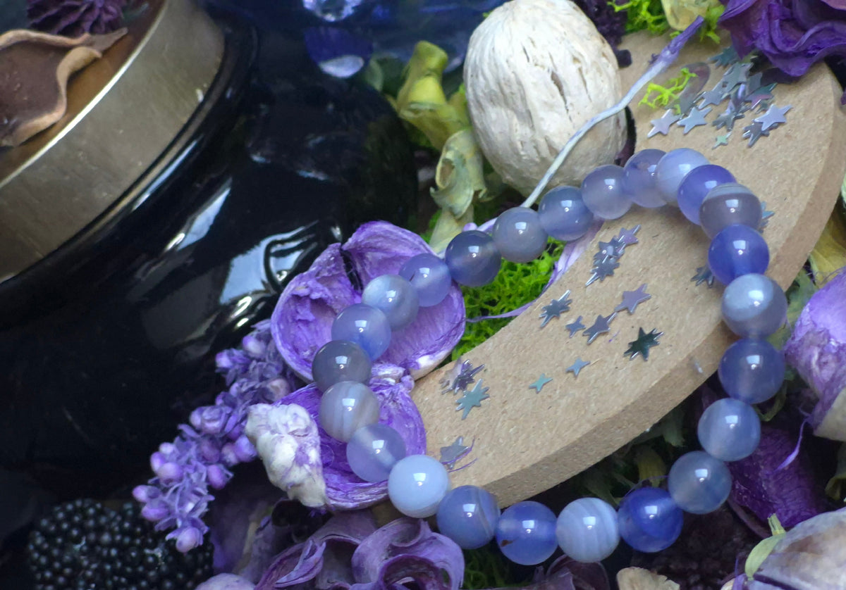 Bracelet élastique – Agate Bleue - taille 08 mm