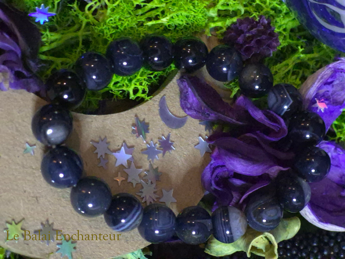 Bracelet élastique – Agate - taille 10 mm