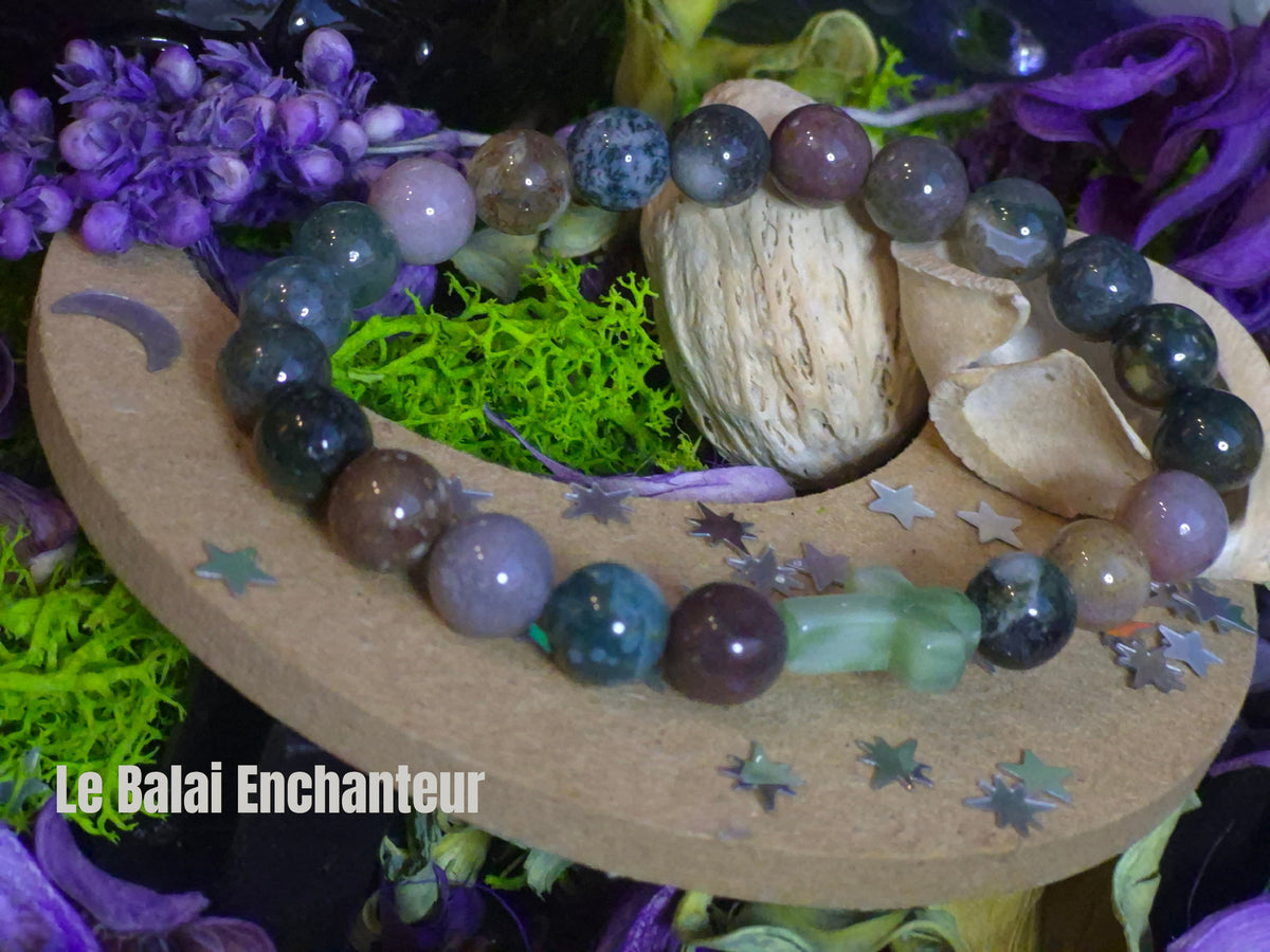 Bracelet élastique – Agate mousse - taille 08 mm