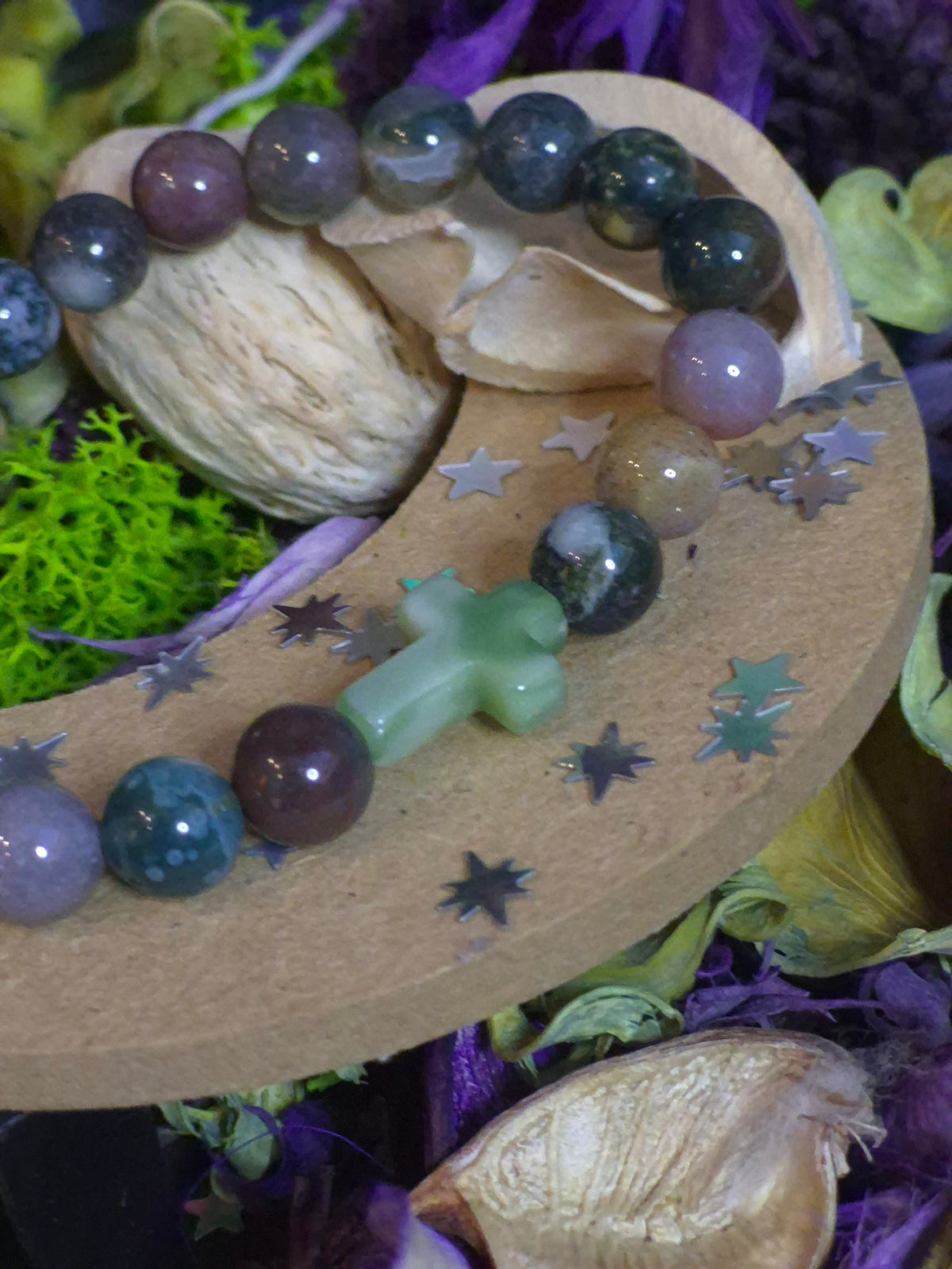 Bracelet élastique – Agate Arbre , édition 10 mm