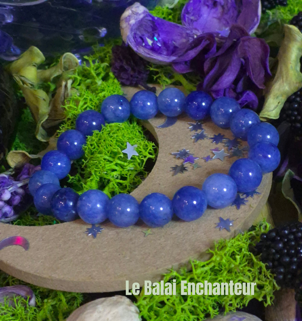 Bracelet élastique - Cyanite - taille 10 mm
