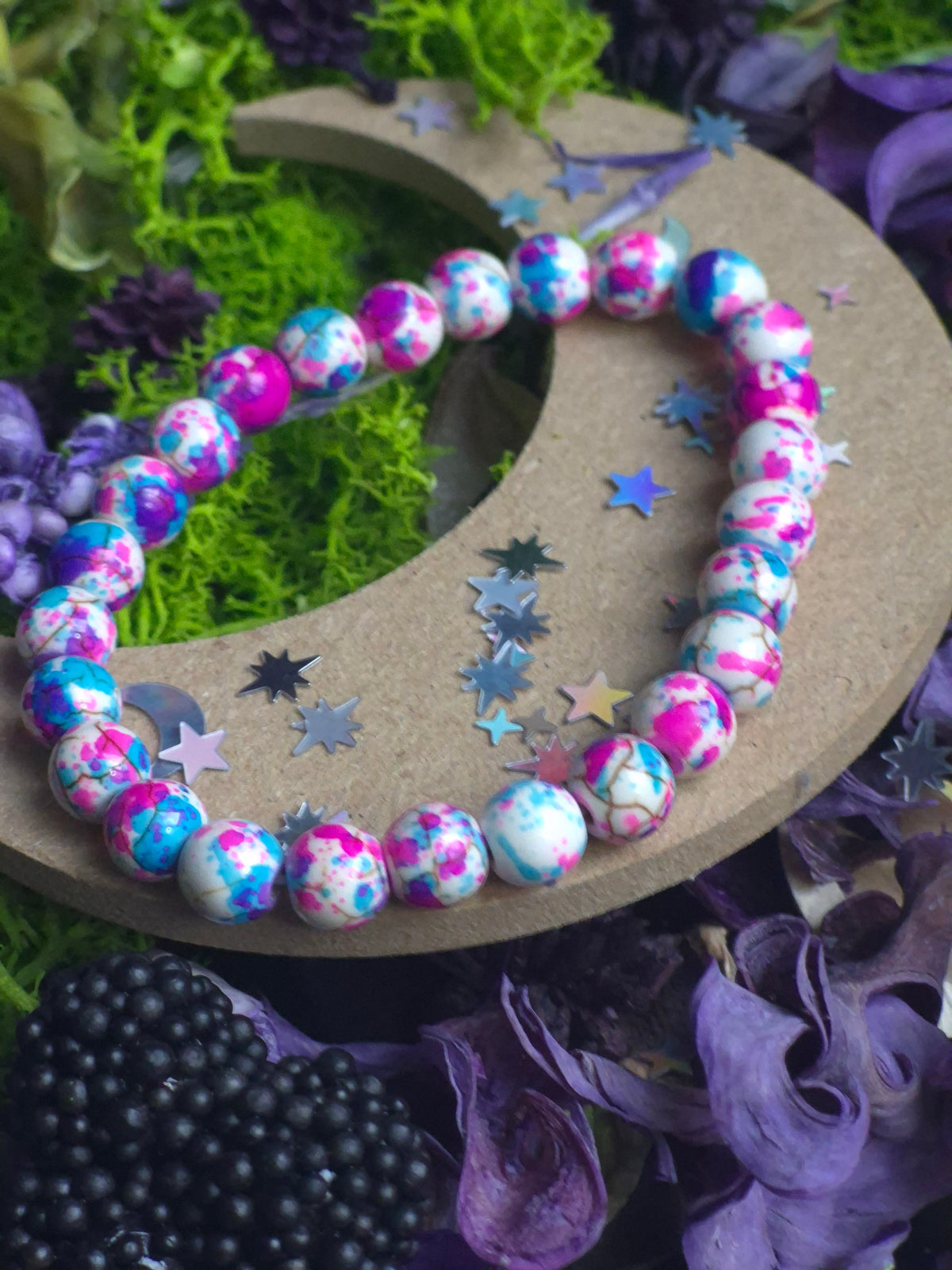 Duo Bracelet Magiques - taille 08 mm - vert et rose