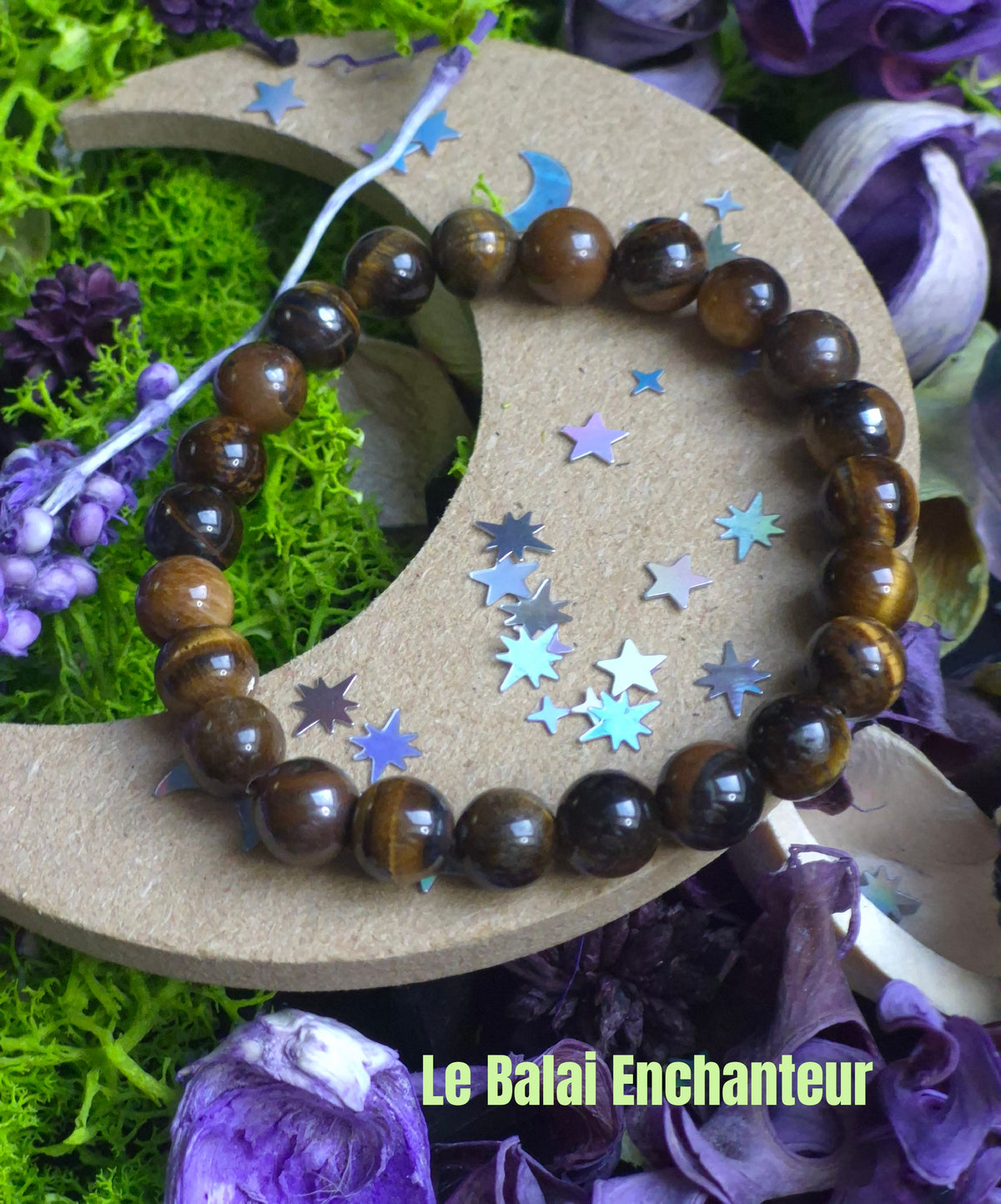 Bracelet élastique – Œil de Tigre - taille 08 mm - poignet 17 cm