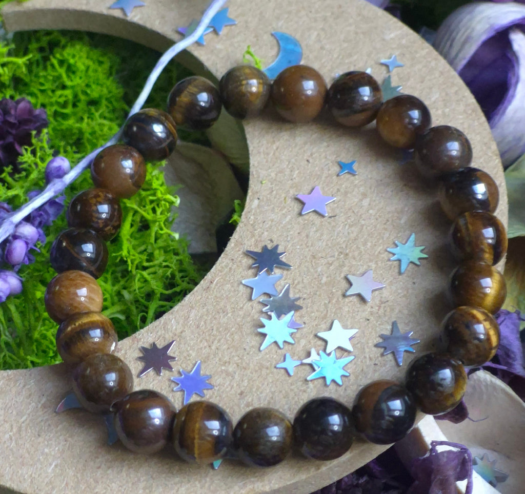 Bracelet élastique – Œil de Tigre - taille 08 mm - poignet 17 cm