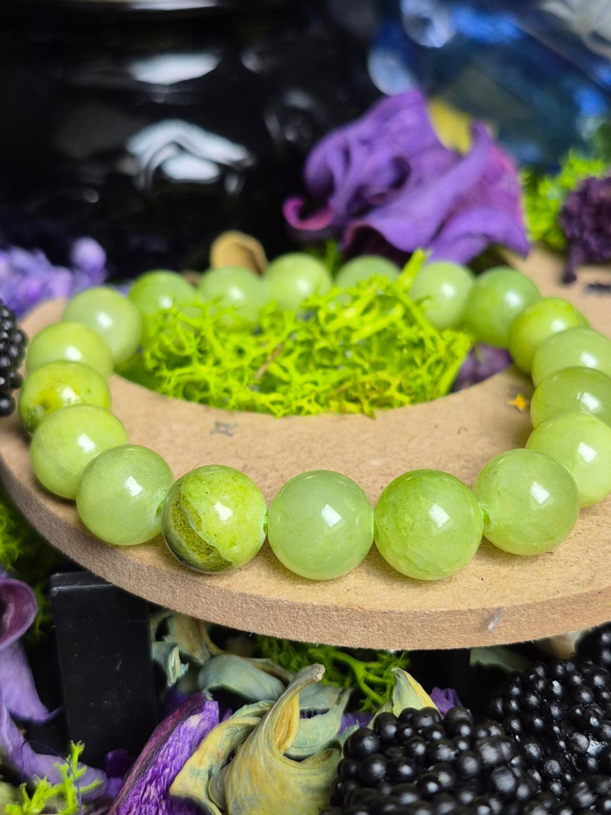 Bracelet élastique – Calcite verte, édition 10 mm