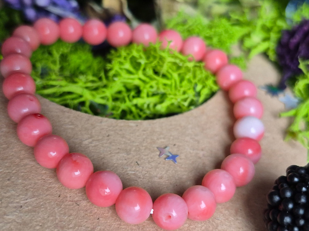 Bracelet élastique – Corail Rose - taille  08 mm