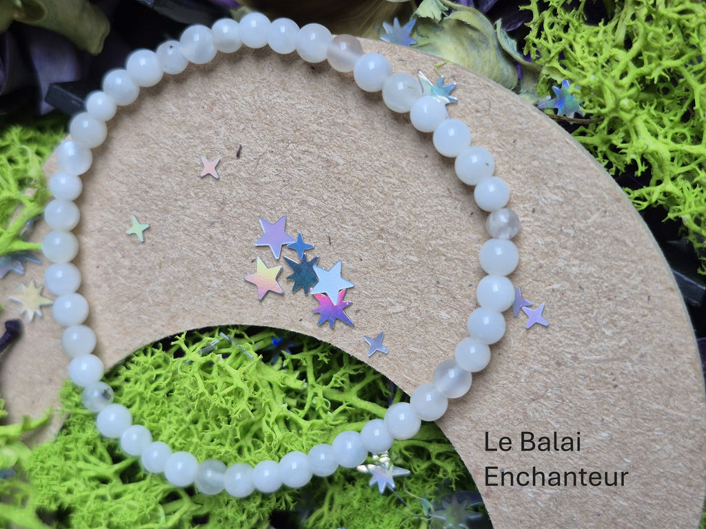 Bracelet élastique – Nacre de lait 🤍 - taille  03 mm