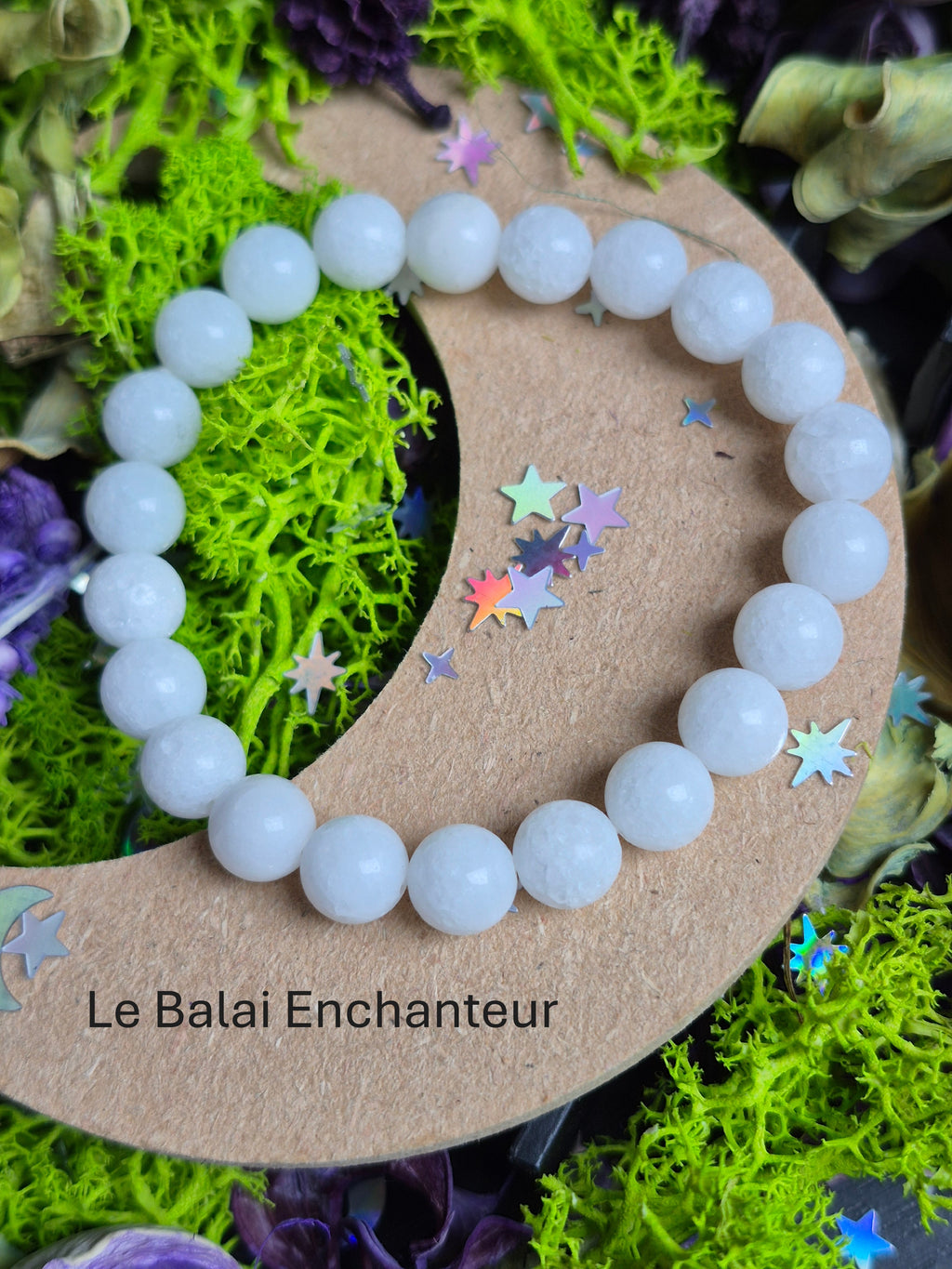 Bracelet élastique –  ❄️ Quartz Craquelé Blanc - taille  08 mm