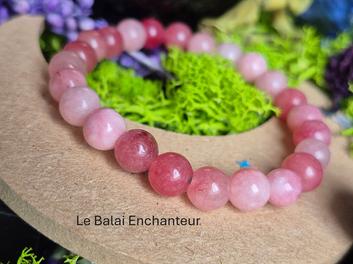 Bracelet élastique – Quartz Rose- taille 08 m