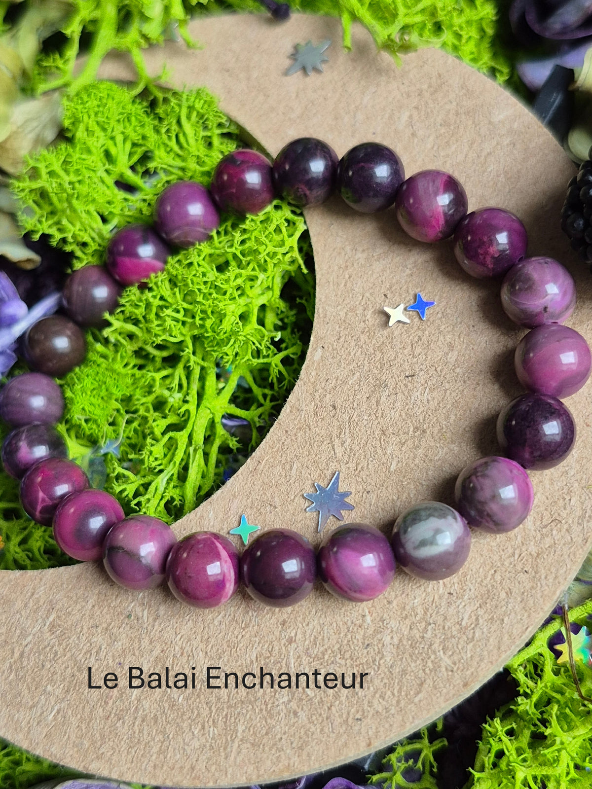 Bracelet élastique – 💜 Tourmaline Polychrome - taille 08 mm