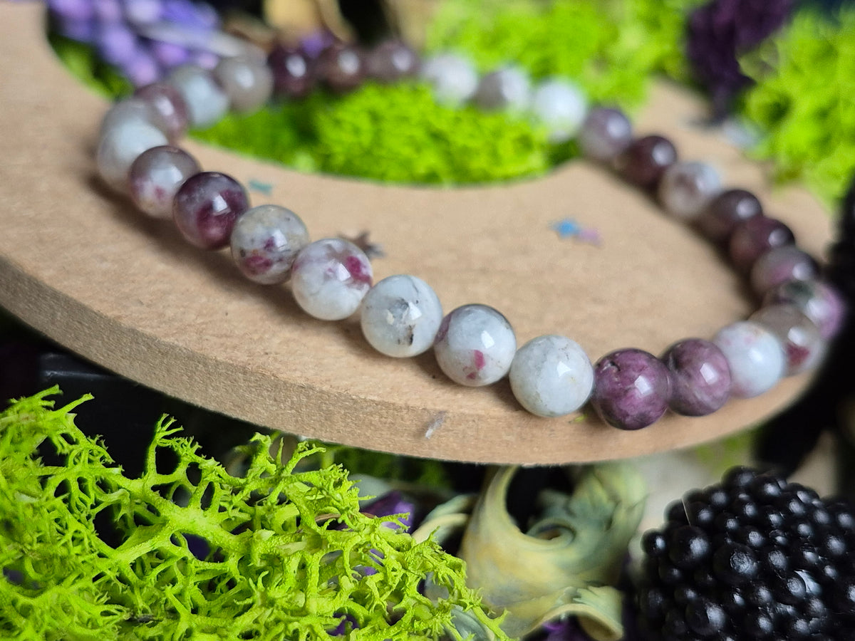Bracelet élastique – Tourmaline rose - taille 06 mm